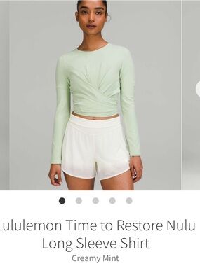 lululemon athletica Long Sleeve Wrap Crop Top in Mint